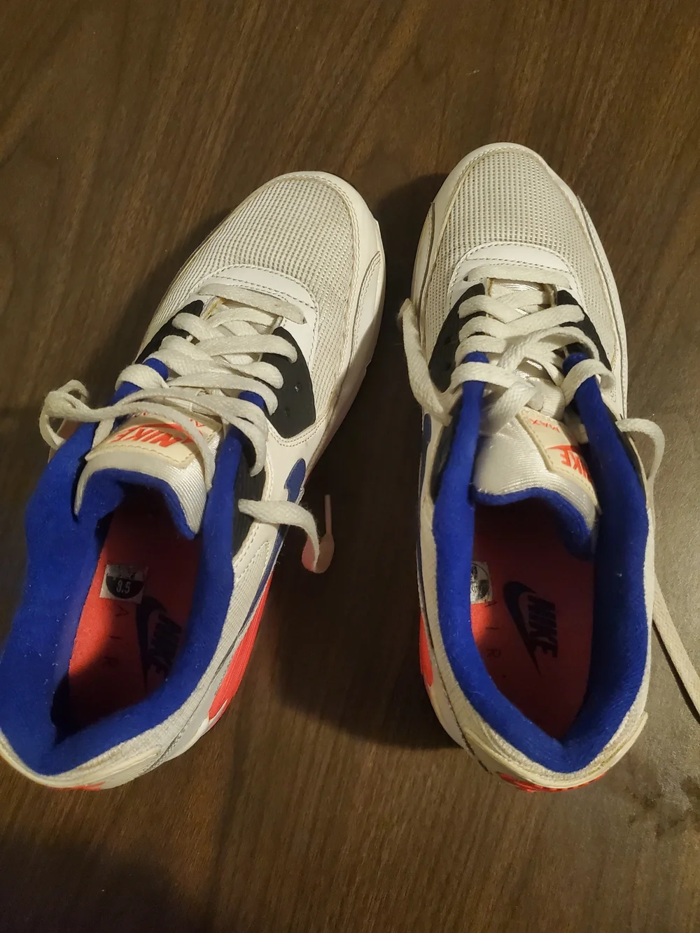 Nike White Blue Coral Accent Men's Sneakers